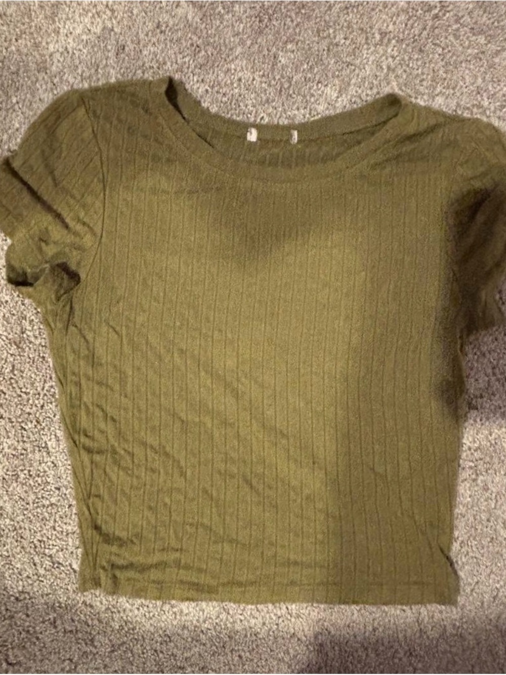 Old Navy Olive Ribbed Short Sleeve Tee